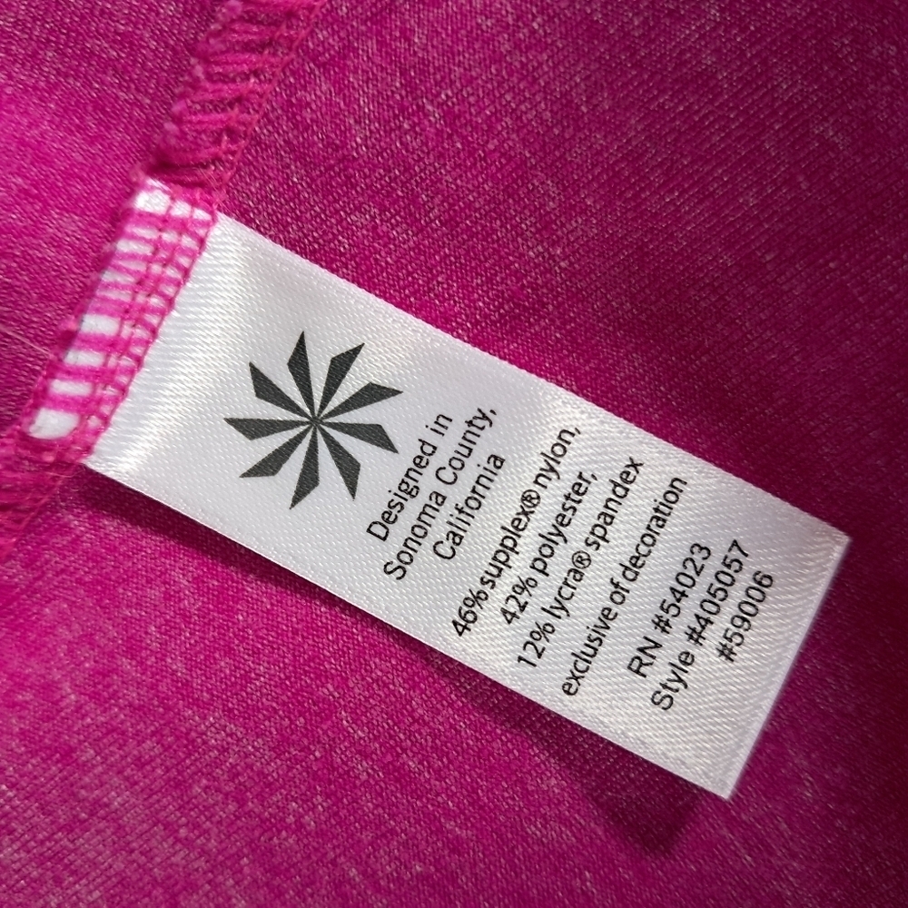 Athleta Rishi Yoga Pink Zip Up Sweatshirt Jacket Hoodie Hot Pink Size Small - Picture 10 of 11